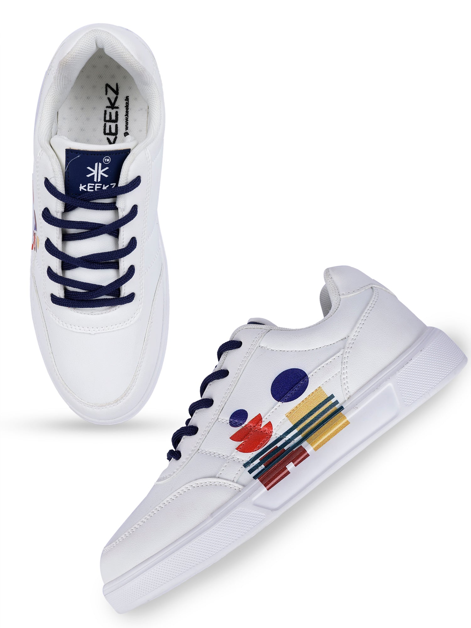 KEEKZ Men Printed Striped Laced-Up Casual Sneakers: Classic Style