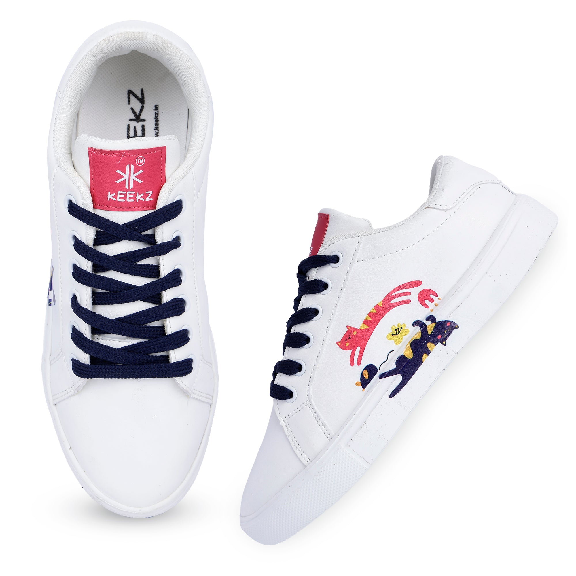 KEEKZ Women Printed Laced-Up Casual Sneakers