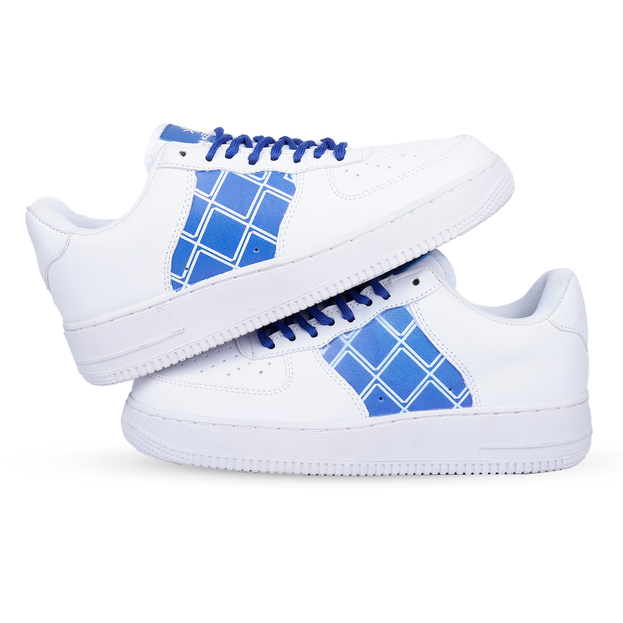 KEEKZ Girls Printed Laced-Up Casual Sneakers (White)