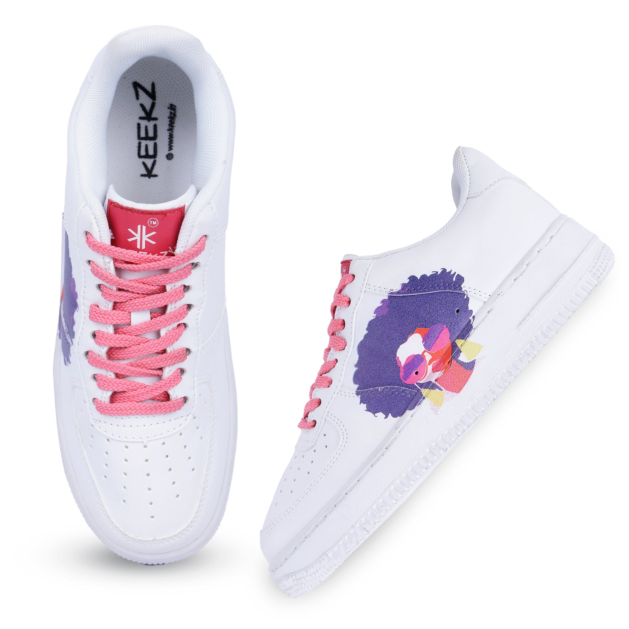 KEEKZ Women Printed Laced-Up Casual Sneakers
