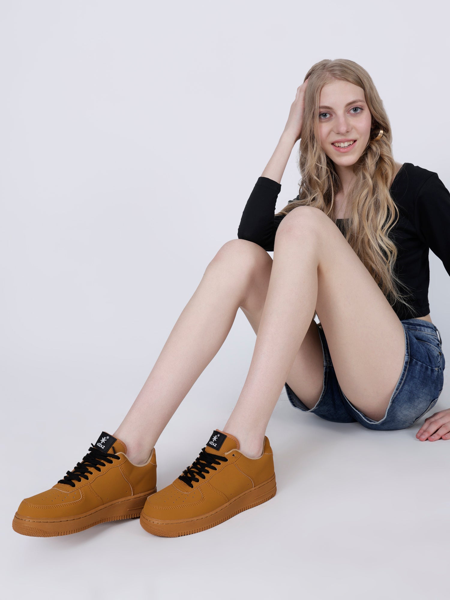 KEEKZ Women Solid Laced-Up Casual Sneakers: Classic Style