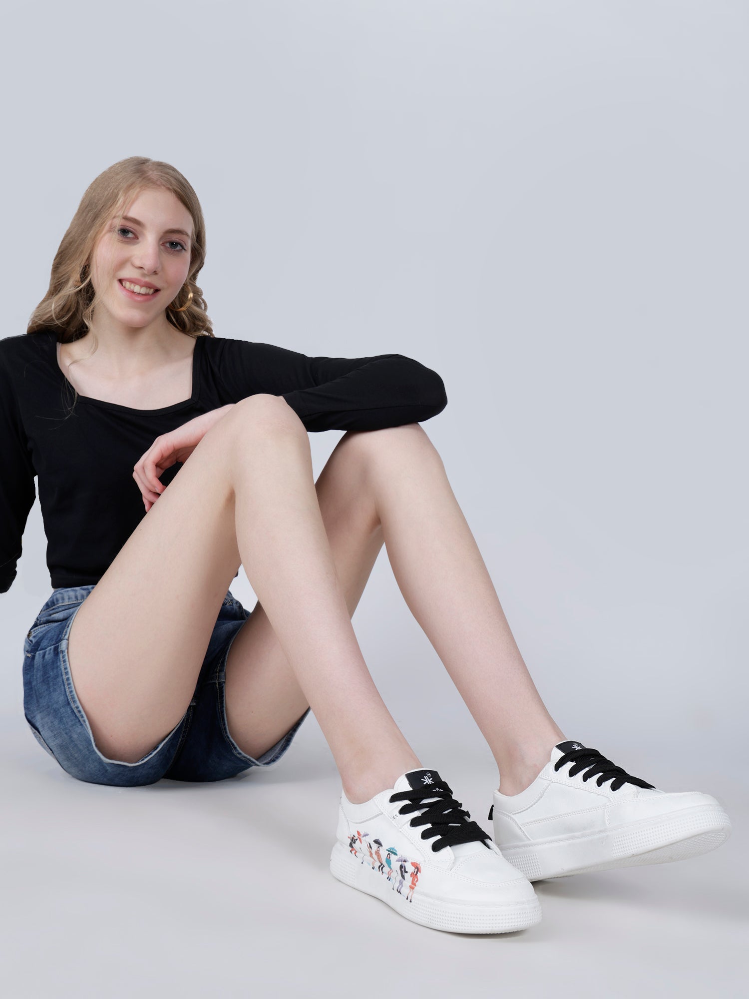 KEEKZ Women Printed Laced-Up Casual Sneakers