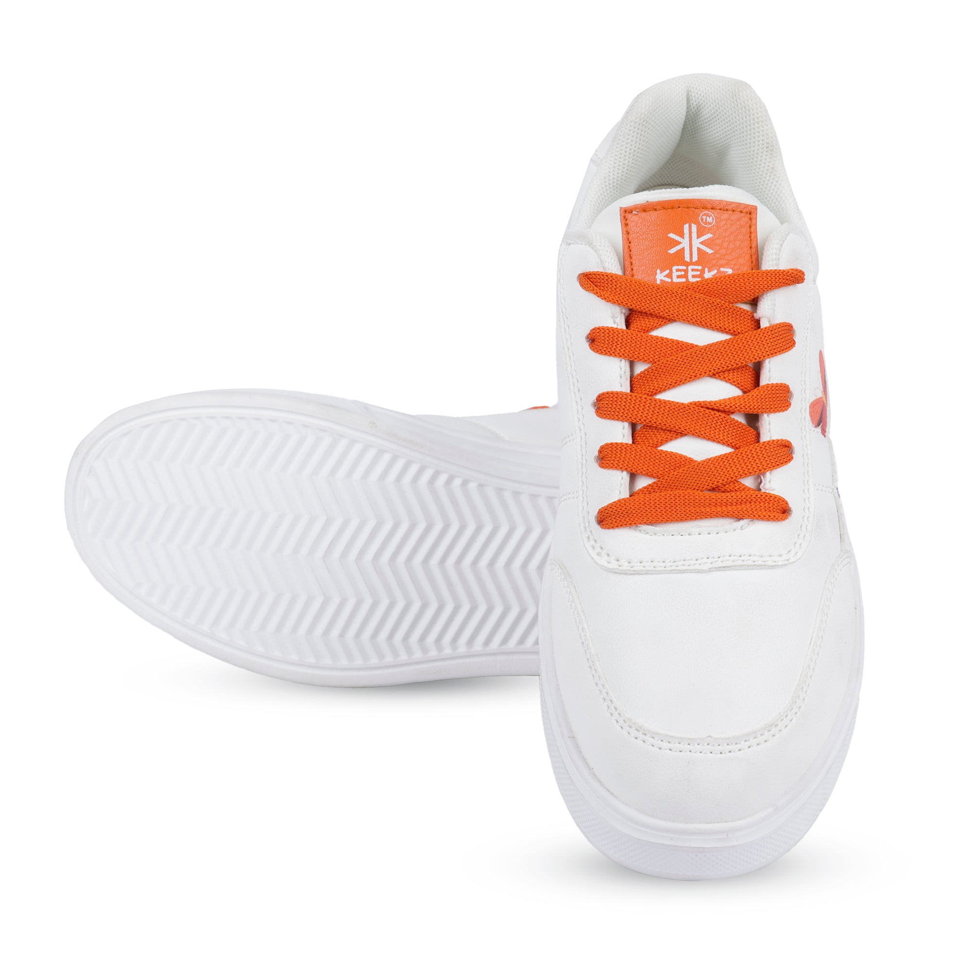 KEEKZ Girls Printed Striped Laced-Up Casual Sneakers