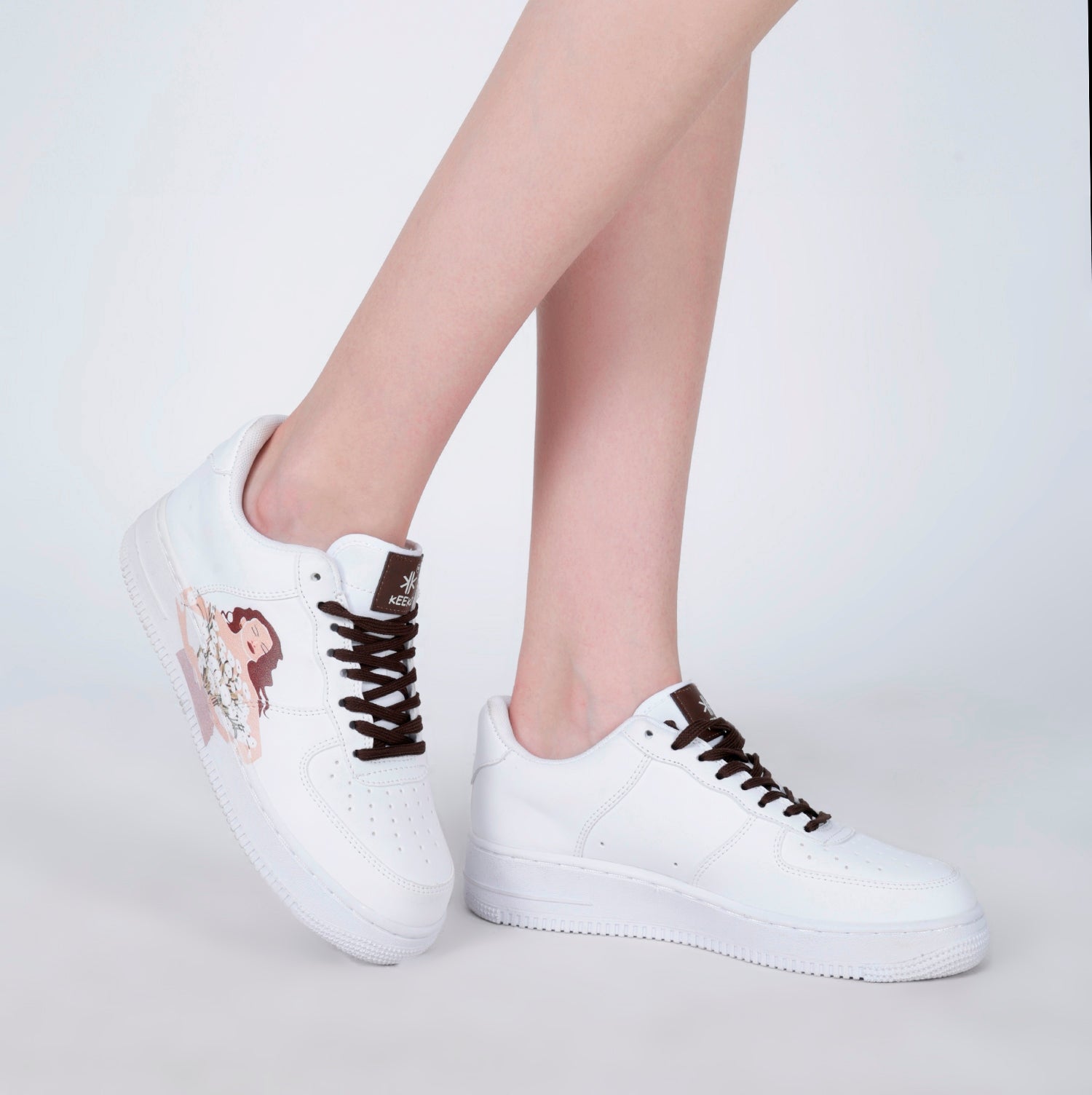 KEEKZ Women Printed Laced-Up Casual Sneakers