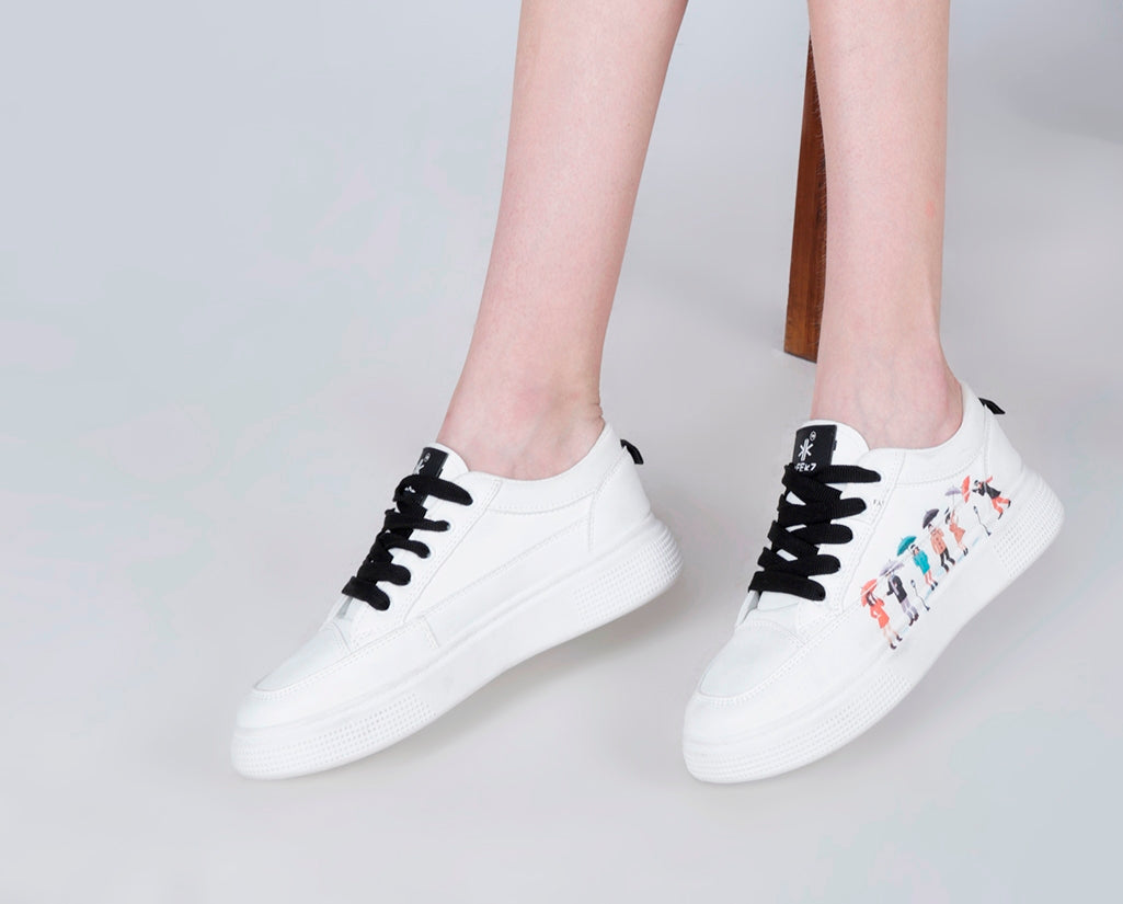 KEEKZ Girls Printed Laced-Up Casual Sneakers