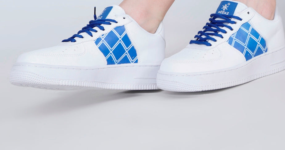 KEEKZ Girls Printed Laced-Up Casual Sneakers (White)