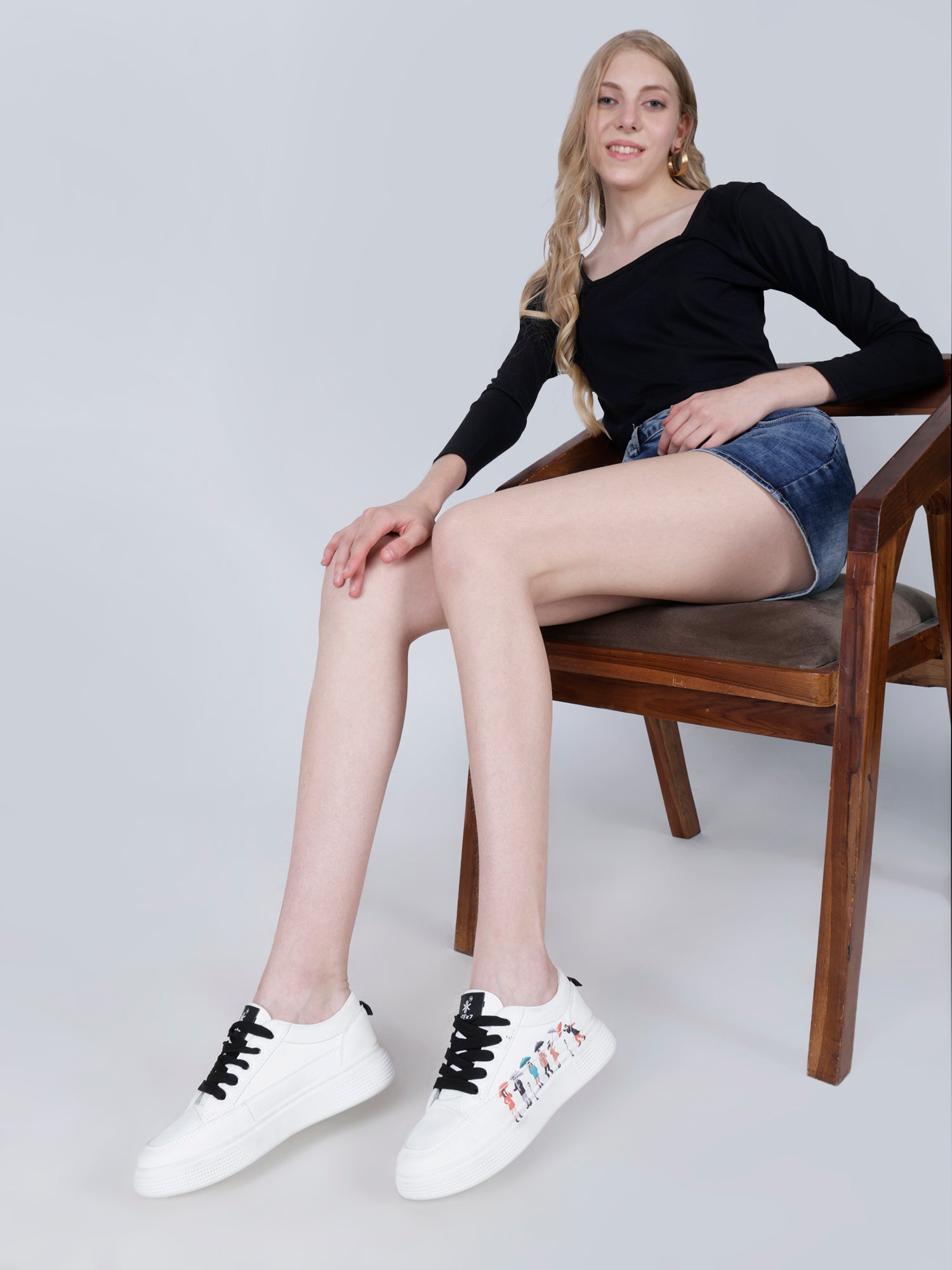 KEEKZ Women Printed Laced-Up Casual Sneakers