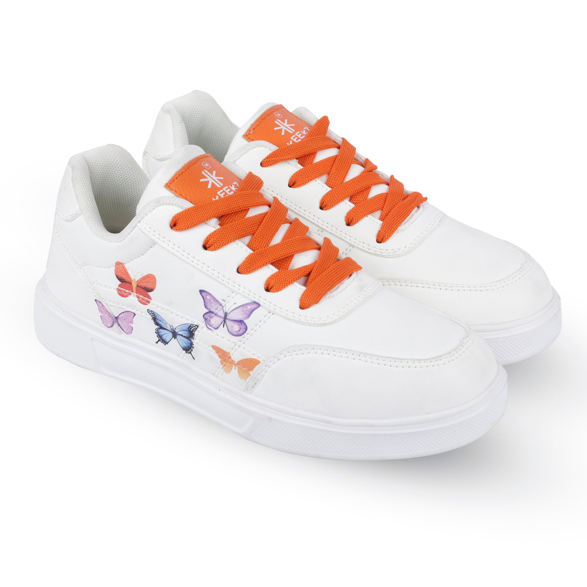 KEEKZ Women Printed Striped Laced-Up Casual Sneakers