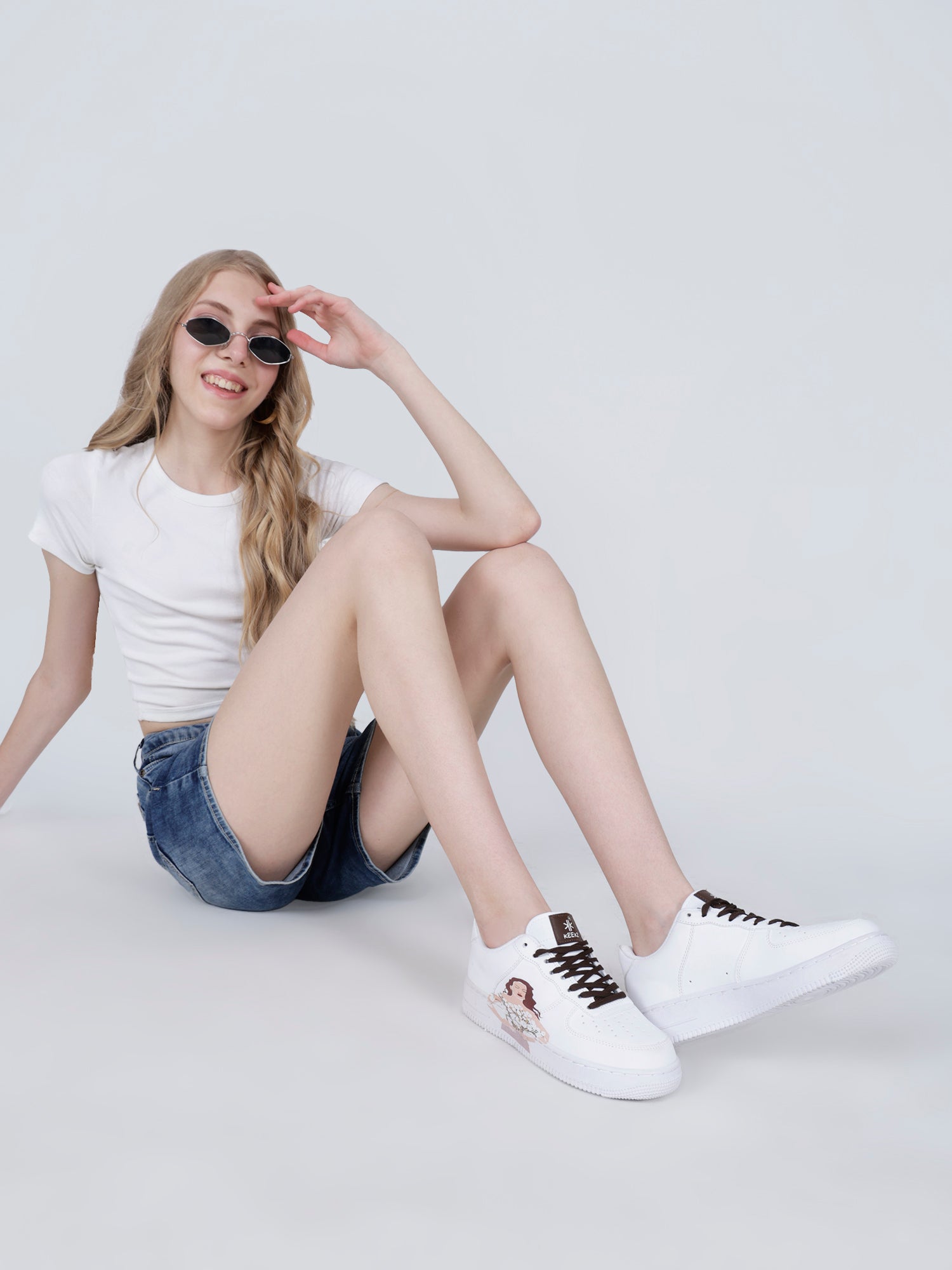 KEEKZ Women Printed Laced-Up Casual Sneakers