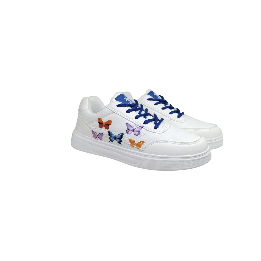 KEEKZ Girls Printed Striped Laced-Up Casual Sneakers