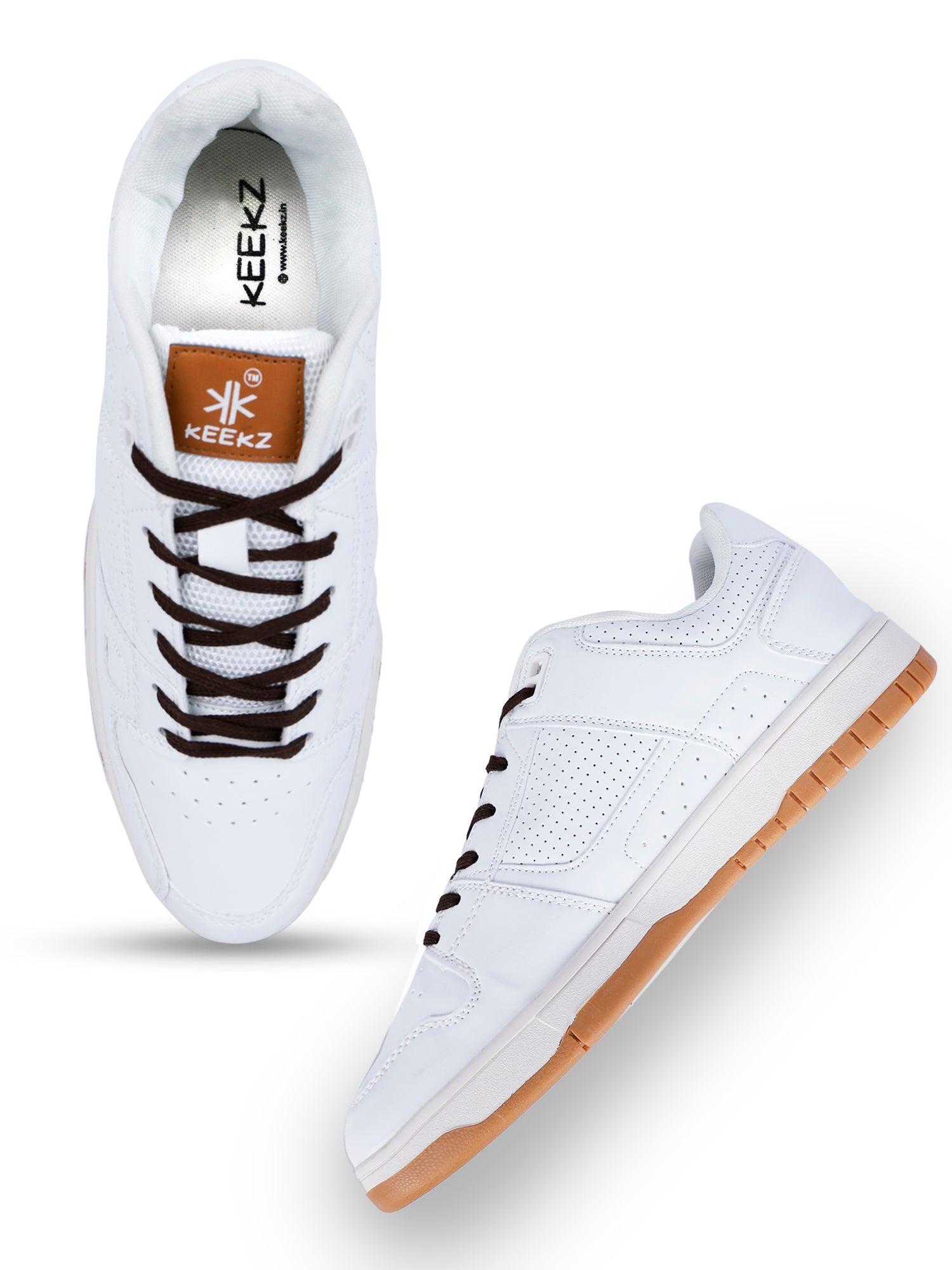 KEEKZ Men Perforated Laced-Up Casual Sneakers
