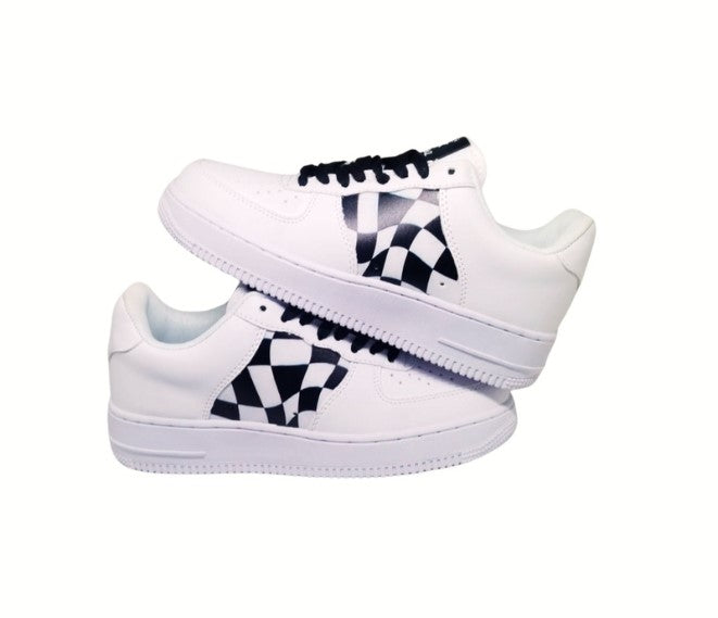 KEEKZ Girls Printed Laced-Up Casual Sneakers (White)