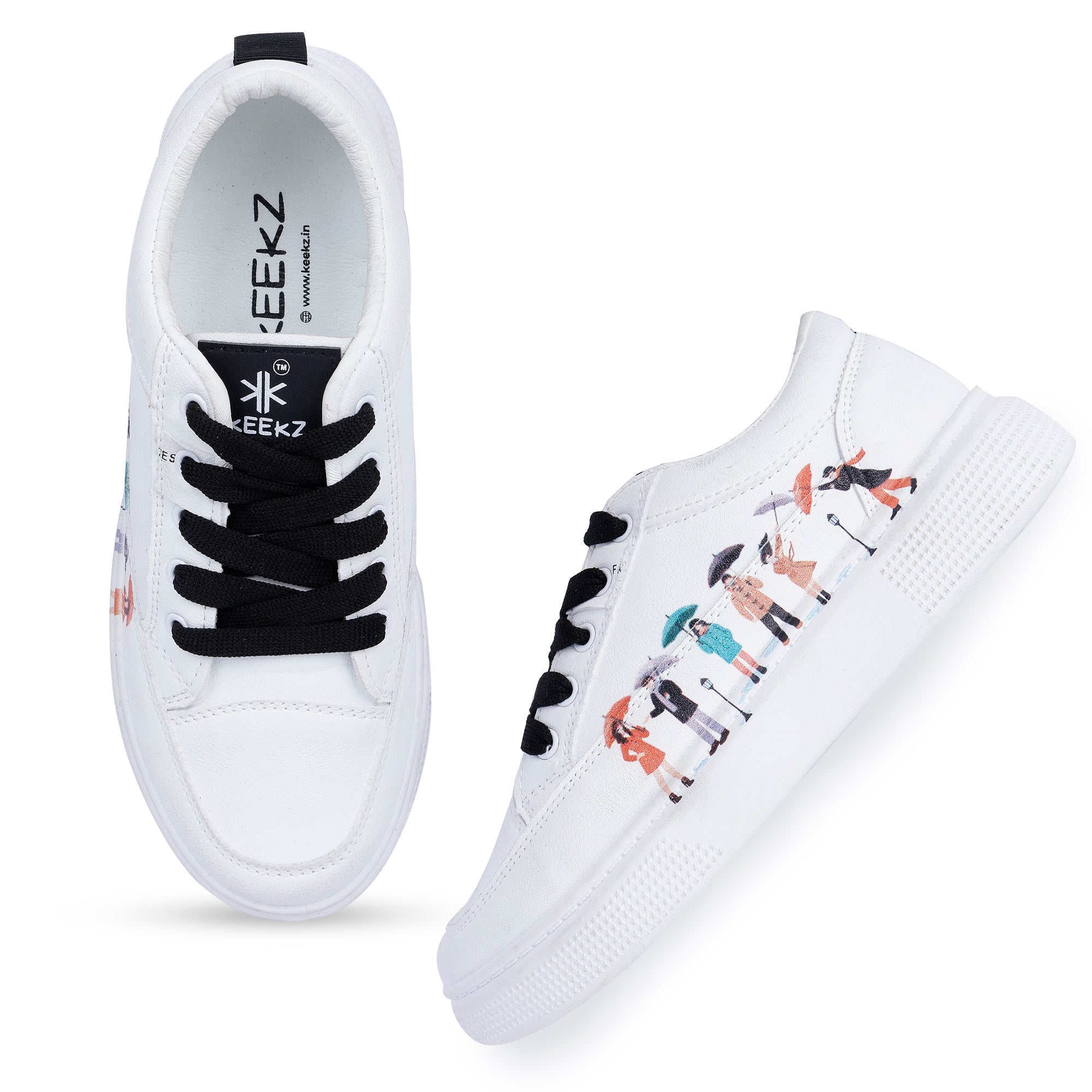 KEEKZ Girls Printed Laced-Up Casual Sneakers
