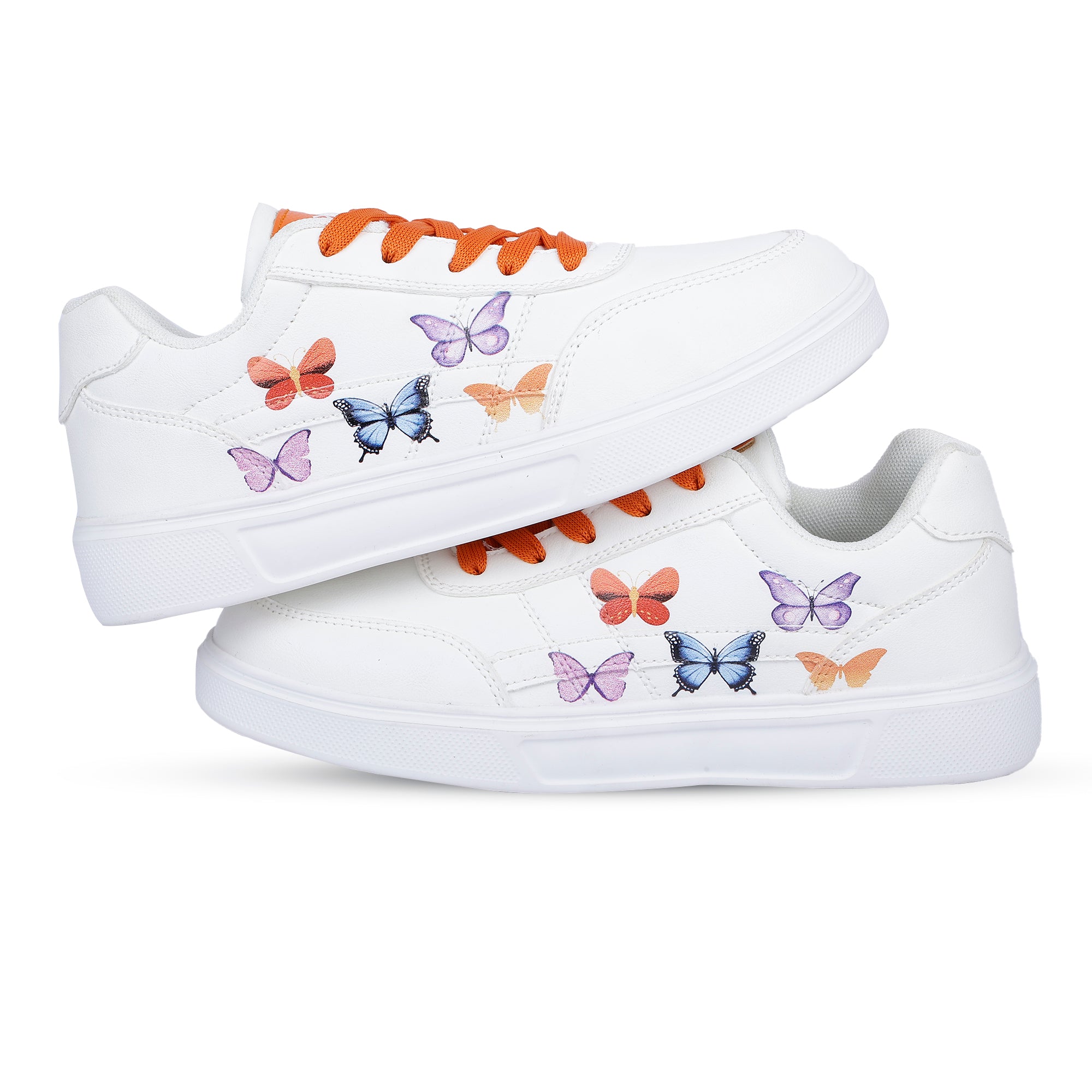 KEEKZ Girls Printed Striped Laced-Up Casual Sneakers