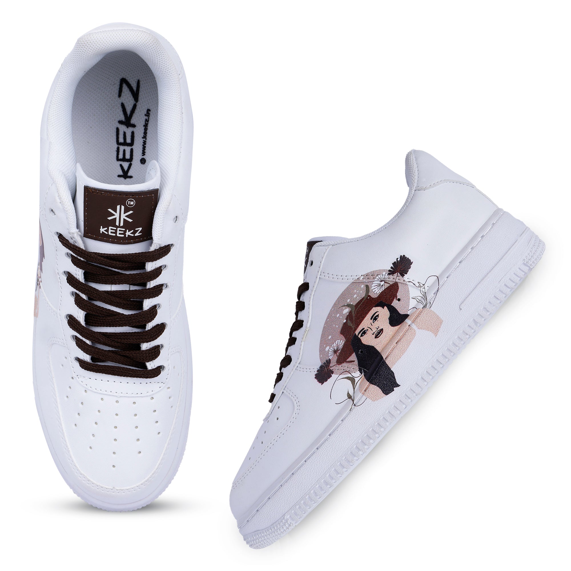 KEEKZ Women Printed Laced-Up Casual Sneakers