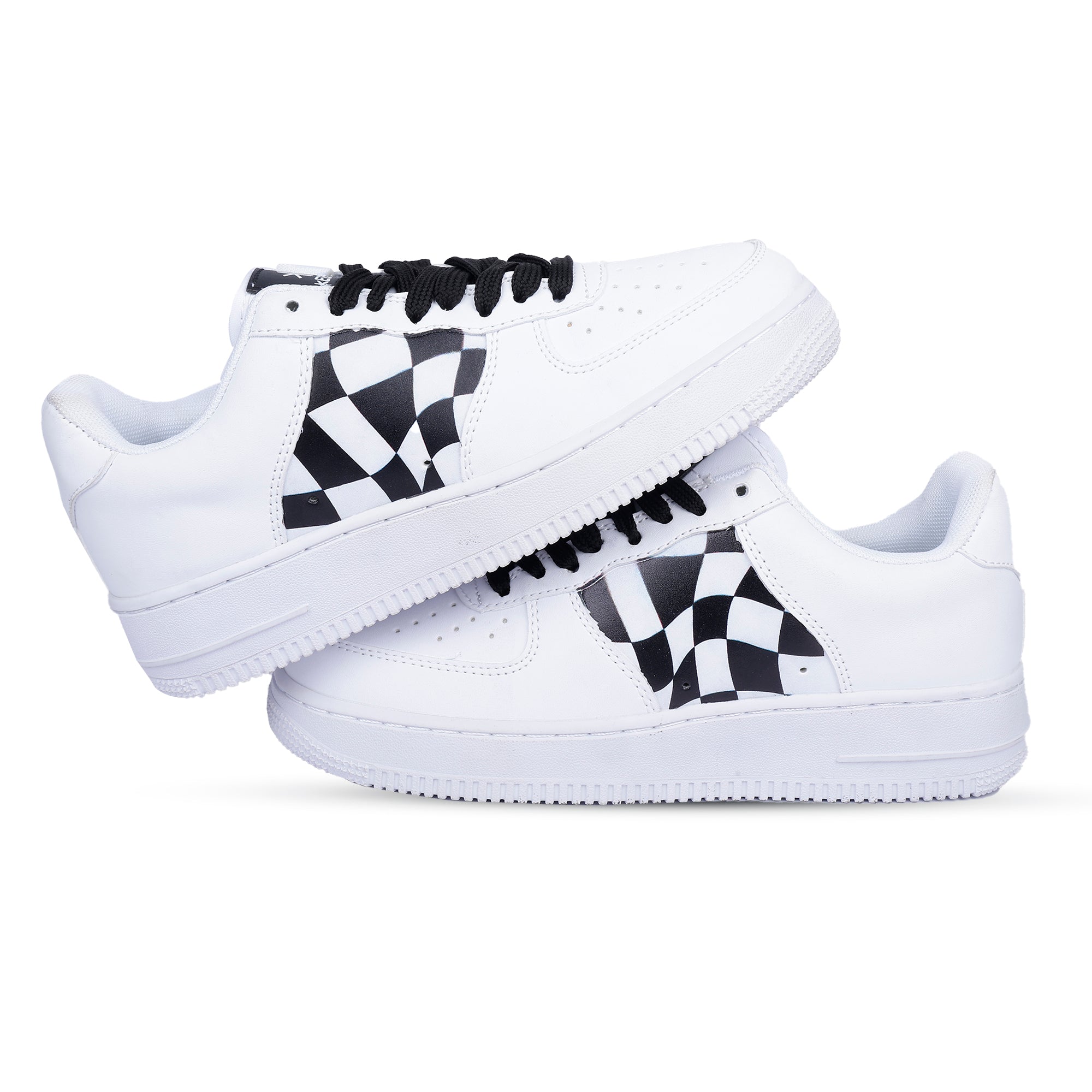 KEEKZ Women Printed Laced-Up Casual Sneakers (White)
