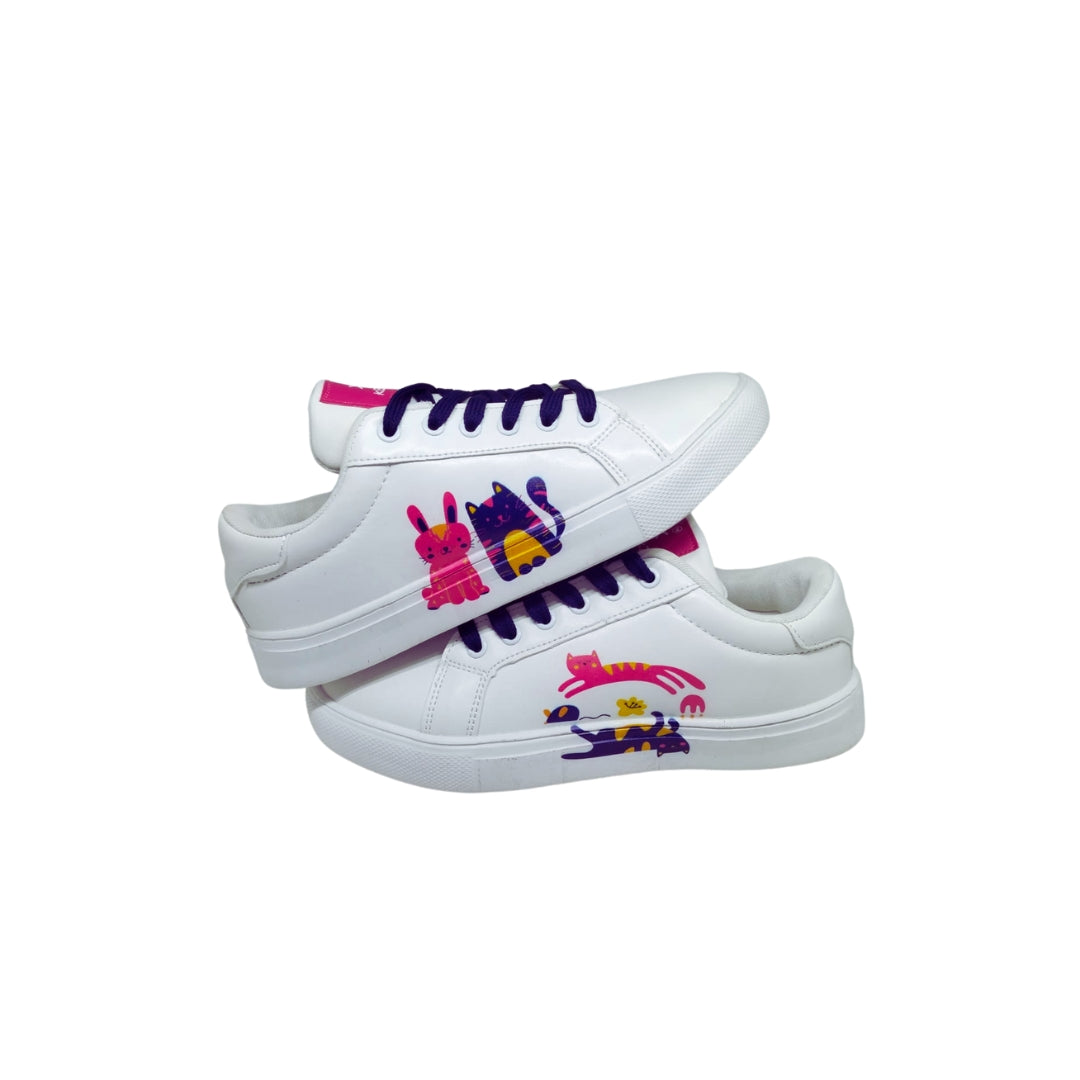 KEEKZ Girls Printed Laced-Up Casual Sneakers