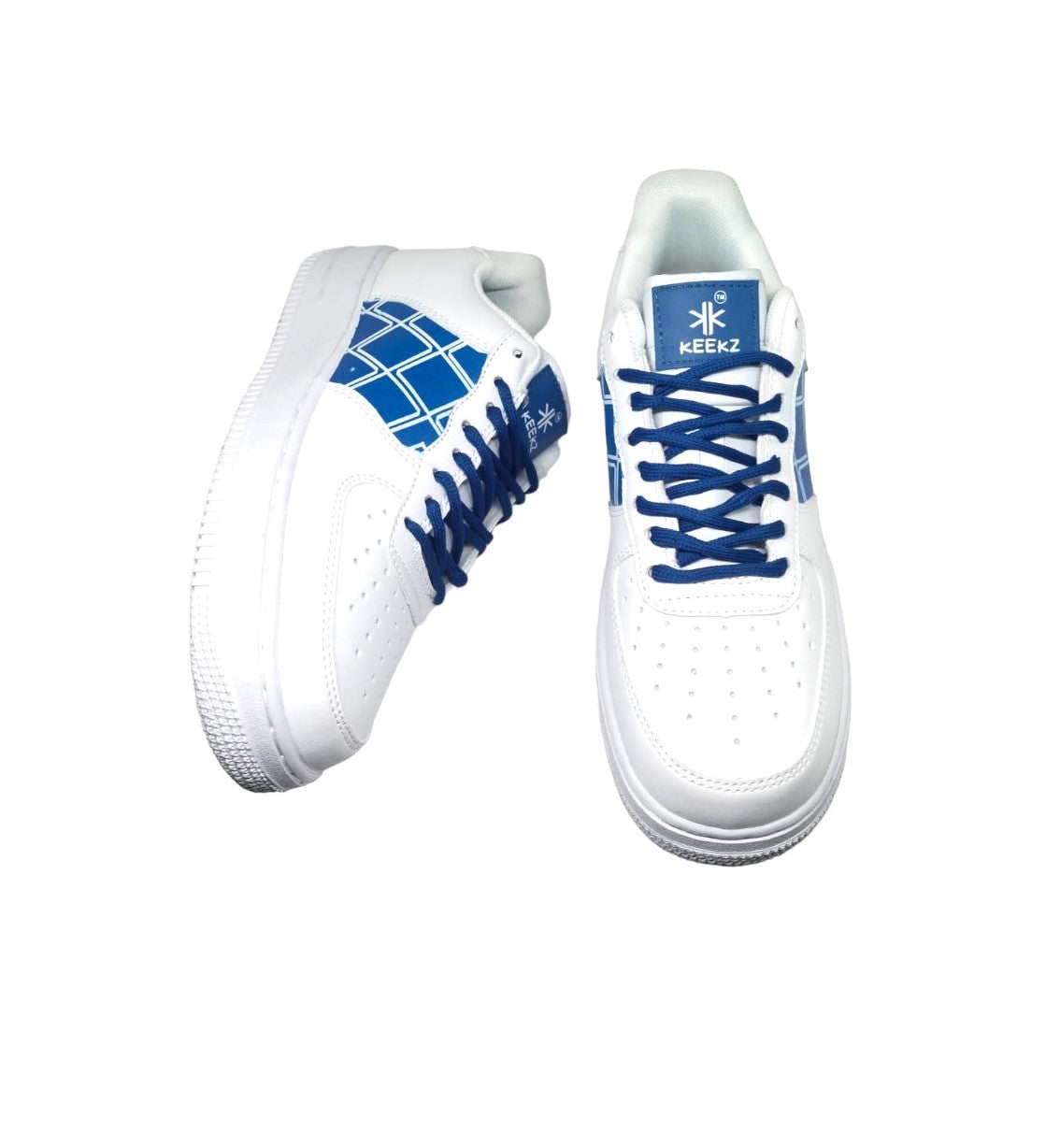 KEEKZ Boys Printed Laced-Up Casual Sneakers (White)