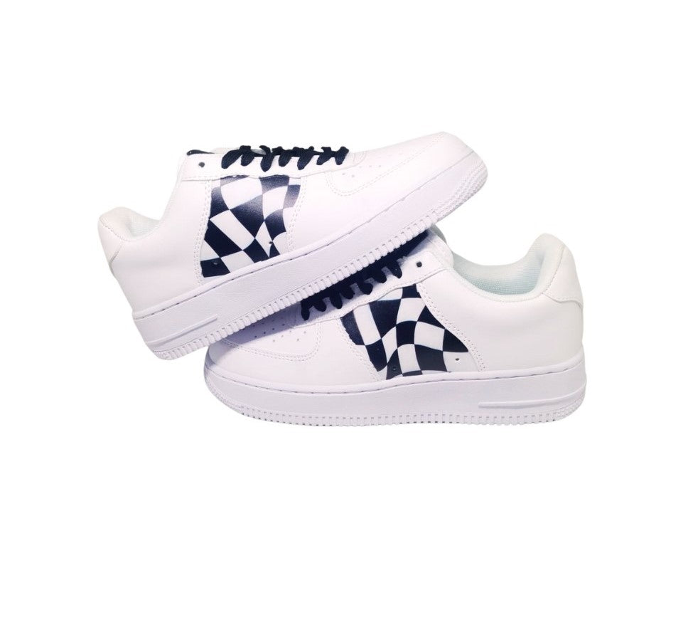 KEEKZ Boys Printed Laced-Up Casual Sneakers (White)