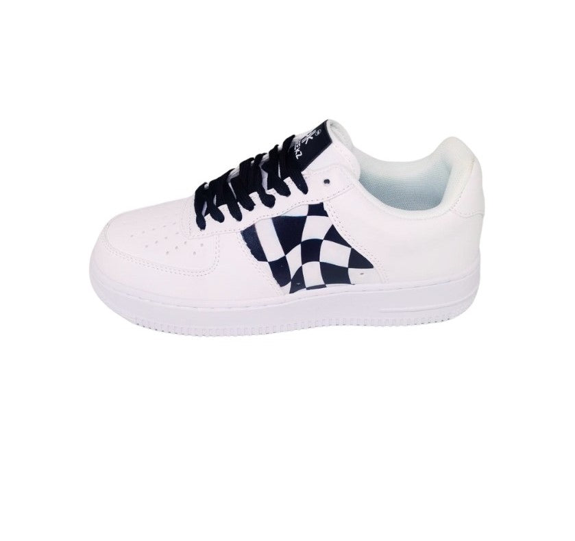 KEEKZ Boys Printed Laced-Up Casual Sneakers (White)