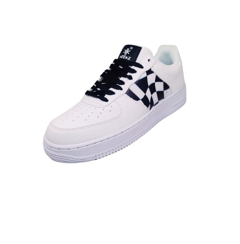 KEEKZ Boys Printed Laced-Up Casual Sneakers (White)