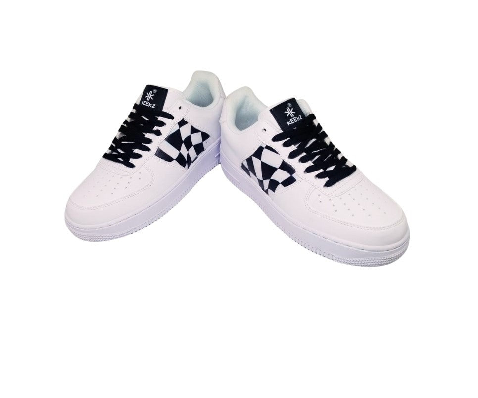 KEEKZ Boys Printed Laced-Up Casual Sneakers (White)