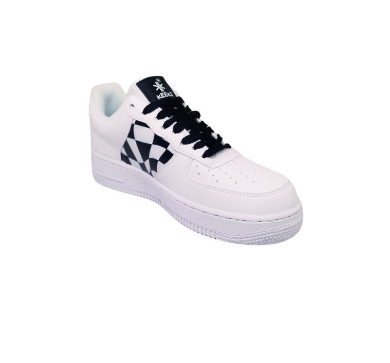 KEEKZ Boys Printed Laced-Up Casual Sneakers (White)