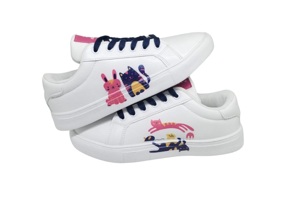 KEEKZ Girls Printed Laced-Up Casual Sneakers