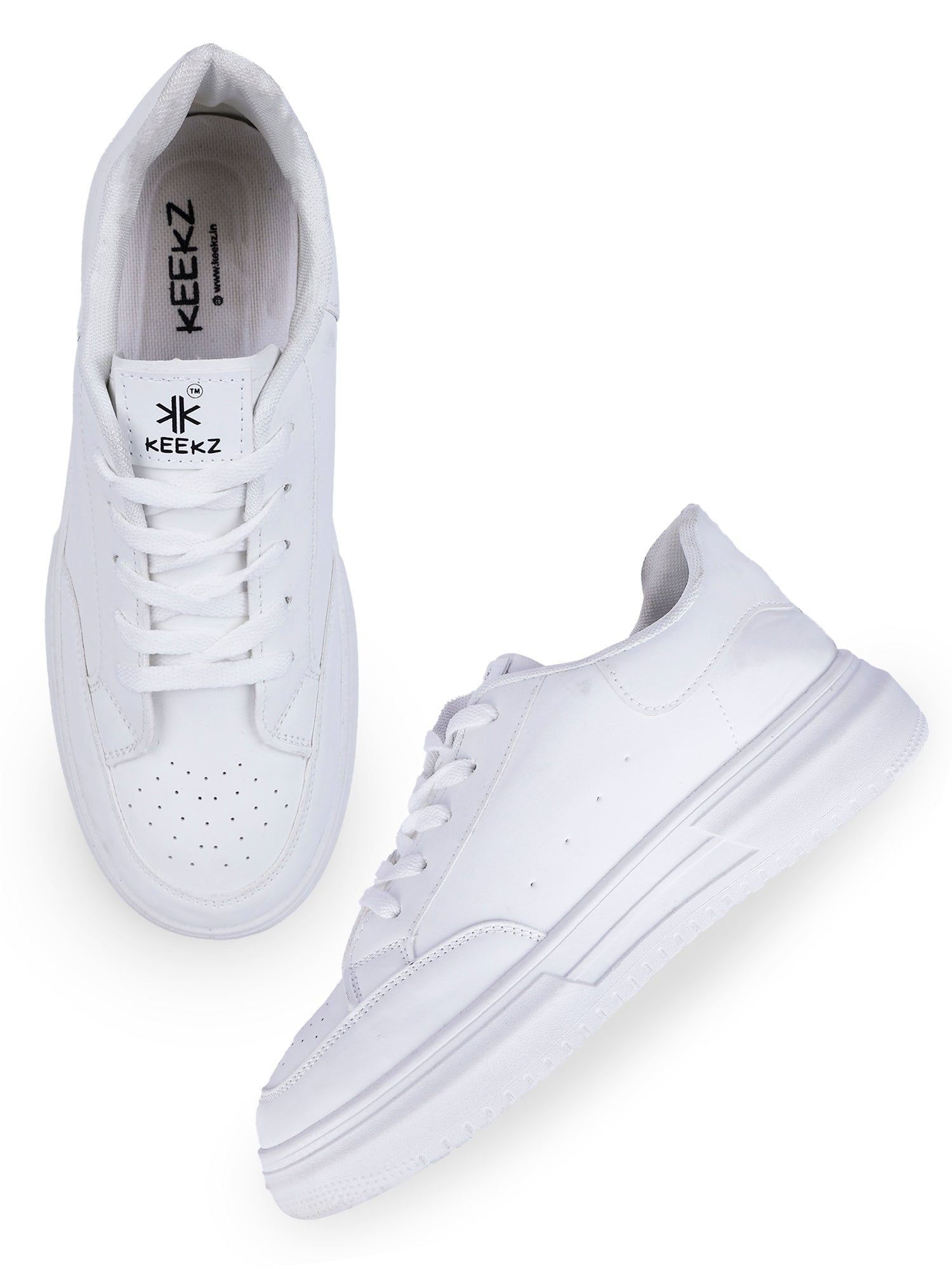 KEEKZ Men Perforated Laced-Up High Heel Casual Sneakers